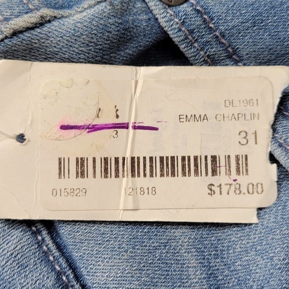 DL1961 Emma Power Legging Jeans Size 31 33X29 Blue Skinny Smart Denim New - Picture 3 of 16